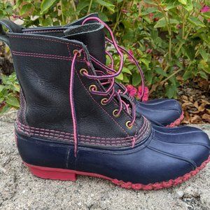 LL Bean Boots - Navy/Pink Women's Size 10